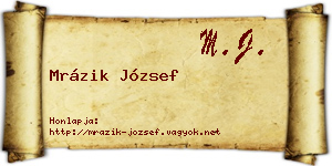 Mrázik József névjegykártya