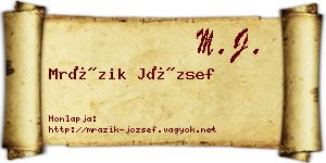 Mrázik József névjegykártya